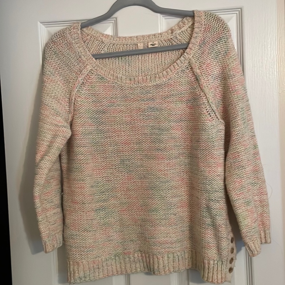 Anthropologie- Moth brand Cream and Multi colored knit Sweater